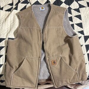 Carhartt Brown Fleece-Lined Vest